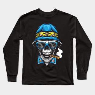 Smoking Skull Long Sleeve T-Shirt